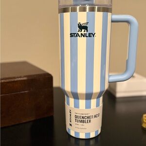 Stanley Striped Blue and Cream Quencher Tumbler